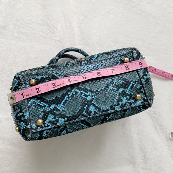 Faux Croc Print Mini Bag With Gold Studded Hardware - Picture 4 of 14